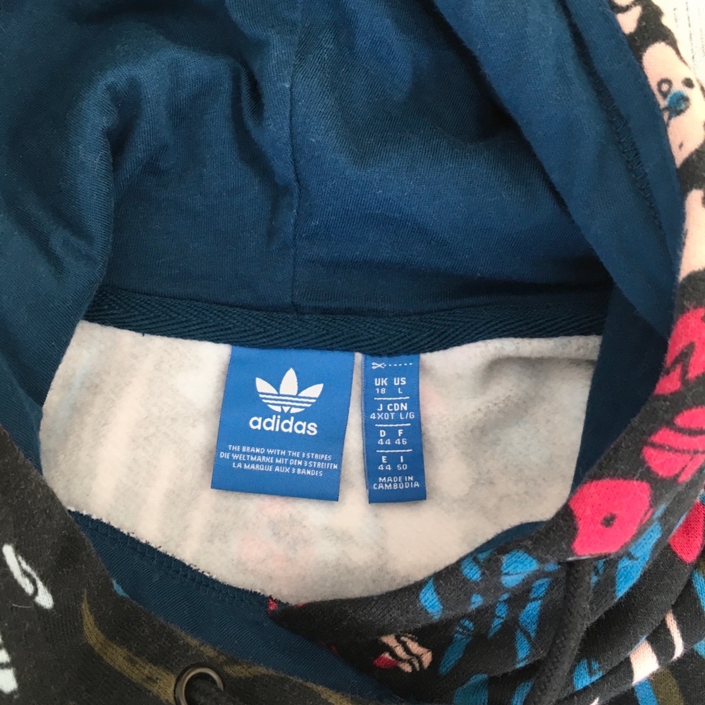 Rare Adidas Originals Floral Trefoil Sweatshirt - Picture 7 of 11